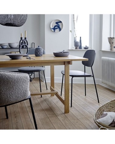 Lot de 2 chaises en tissu et métal gris