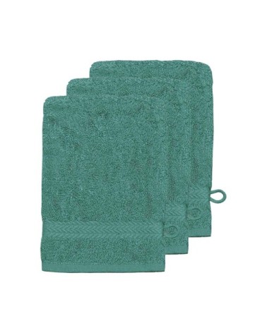 Lot de 3 gants de toilette 550gr/m²  aqua 16x22 cm