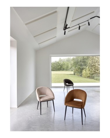 Chaise en velours gris anthracite