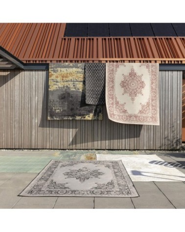 Tapis design indoor  et  outdoor beige et blanc beige 170x240 cm