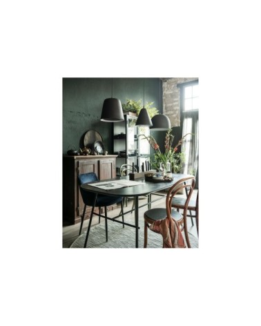 Vitrine 2 portes en métal 90x190cm noir