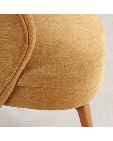 Fauteuil effet lin ocre