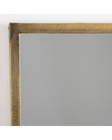 Miroir rectangle en laiton avec étagère laiton