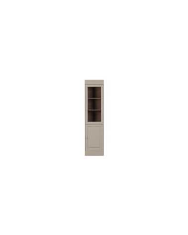 Vitrine 2 portes en bois beige