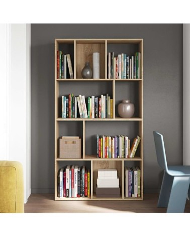 Bibliothèque effet bois chêne naturel