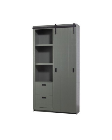 Armoire avec porte coulissante L122cm vert olive