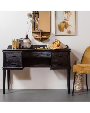 Coiffeuse 5 tiroirs en bois noir