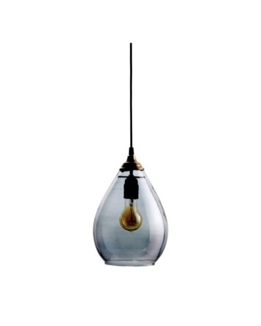 Suspension vintage en verre D11x25cm gris