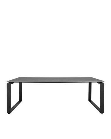 Table de jardin avec pieds en aluminium 220x100 cm gris  et  noir