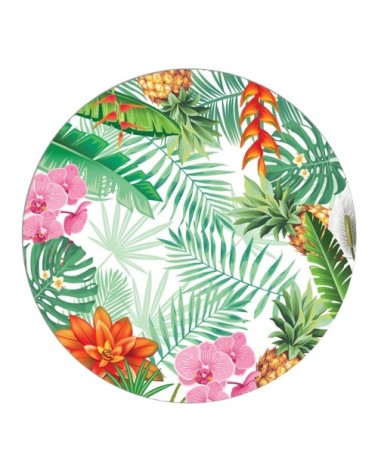 Set de table rond orchidées et feuilles D38cm