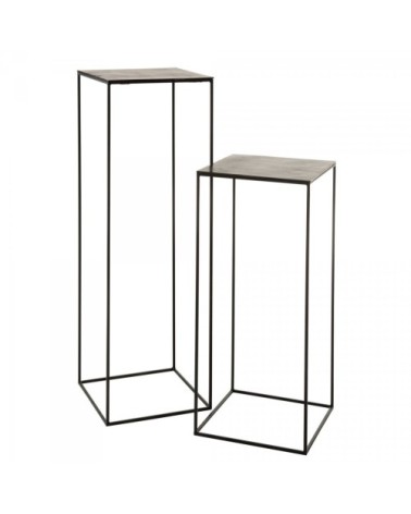 Tables d'appoint gigognes en métal noir