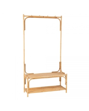 Banc porte manteau haut en rotin