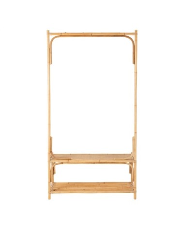 Banc porte manteau haut en rotin