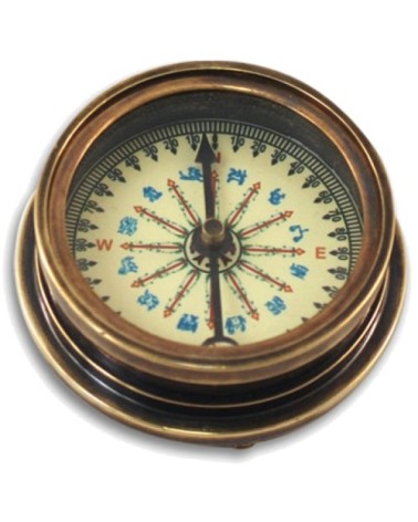 Boussole en laiton ornementale D5,5cm