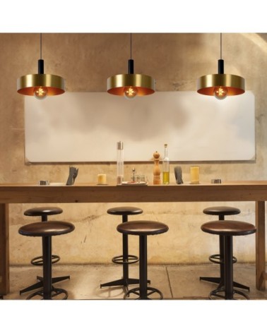 Suspension en métal doré