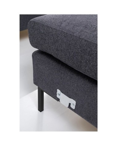Canapé d'angle droit 4 places en tissu gris foncé
