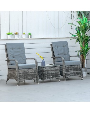 Ensemble de jardin 2 places 3 pièces coussins housse inclus résine