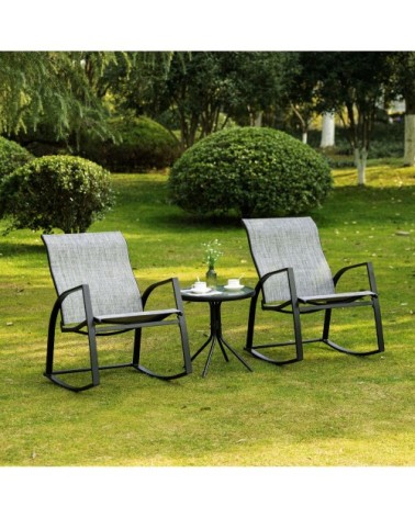 Ensemble de jardin à bascule 2 places 3 pièces