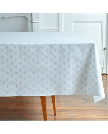 Nappe enduite ronde 160 x 160 cm argent