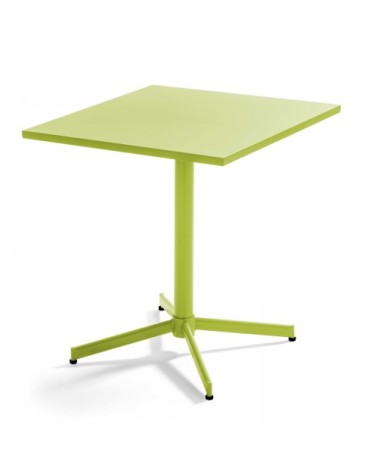 Ensemble table de jardin et 4 fauteuils en métal vert