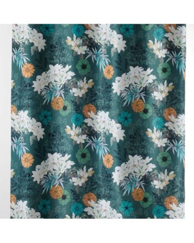 Rideau occultant en microfibre fleurie multicolore 260x135cm