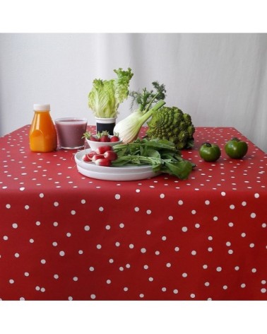 Nappe enduite carrée 120 x 120 cm rouge