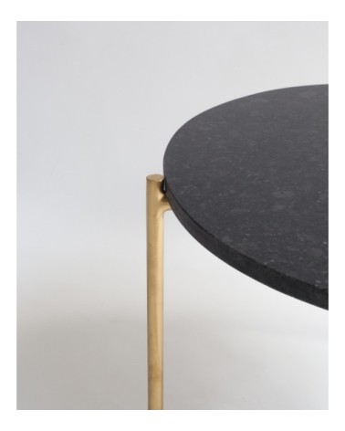 Table métallisée en marbre et fer noir.