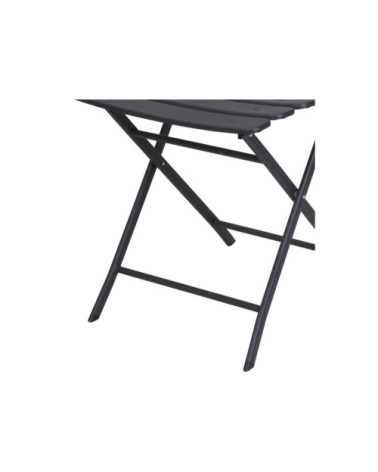 Chaise jardin pliable métal gris anthracite bistrot 48x42x80cm