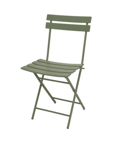 Chaise jardin pliable métal vert bistrot 48x42x80cm