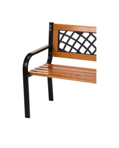 Banc de jardin bois et métal noir 118x44x75cm