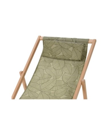 Chaise longue pliante chilienne verte feuillage 97x55x85cm