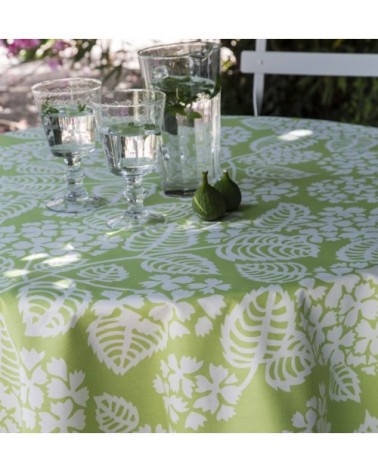 Nappe enduite ronde 160 x 160 cm vert