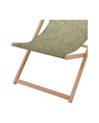 Chaise longue pliante chilienne verte feuillage 97x55x85cm