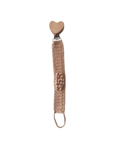 Attache-sucette en crochet  Beige