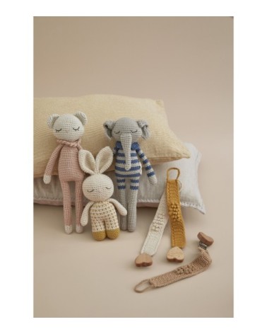 Attache-sucette en crochet  Beige