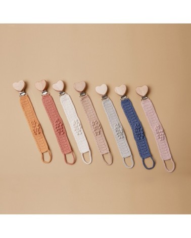 Attache-sucette en crochet  Brique