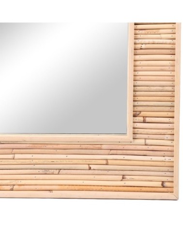 Miroir rotin et bambou 45x55cm
