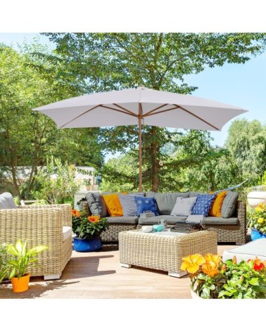 Parasol droit rectangulaire blanc