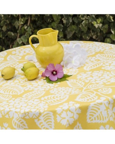 Nappe enduite carrée 160 x 160 cm jaune