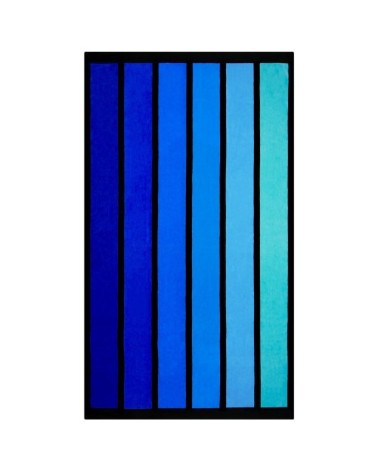 Serviette de plage éponge velours bleu happy Blue 100 x 175