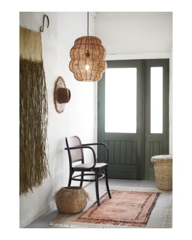 Lampe suspension ronde en bambou