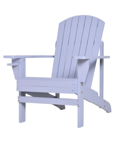 Fauteuil de jardin porte-gobelet intégré bois de sapin traité gris