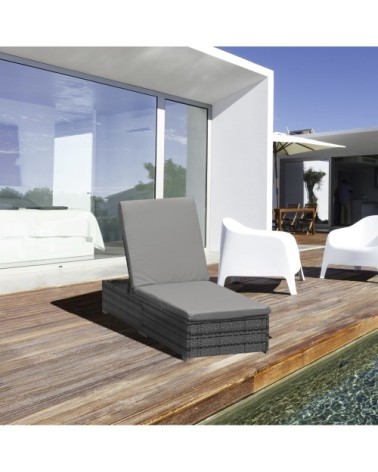 Bain de soleil dossier réglable matelas déperlant déhoussable résine