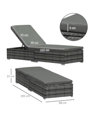 Bain de soleil dossier réglable matelas déperlant déhoussable résine