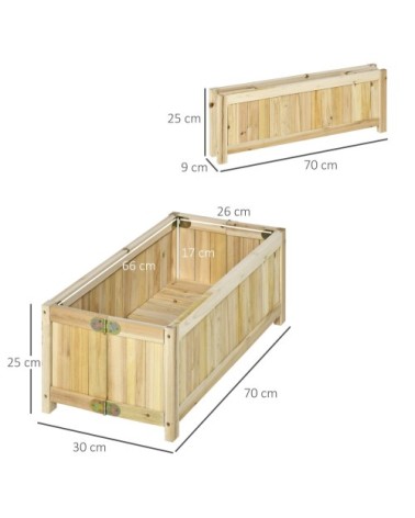 Jardinière sur pied pliable corps aspect lattes bois sapin pré-huilé
