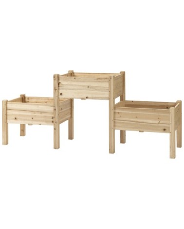 Jardinière sur pieds 2 étages bois sapin pré-huilé