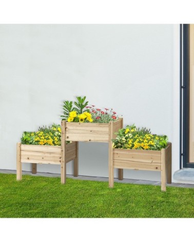 Jardinière sur pieds 2 étages bois sapin pré-huilé