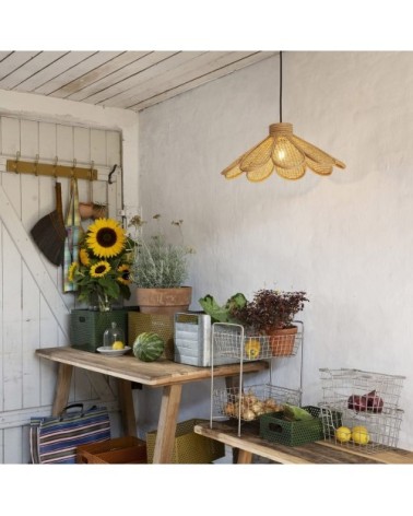 Lampe suspension en rotin