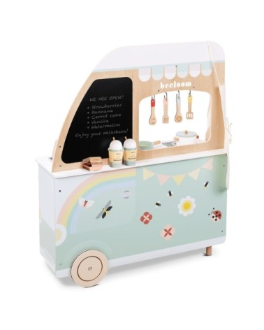 Cuisine pour enfants en bois naturel turquoise foodtruck