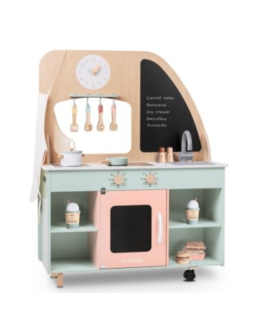 Cuisine pour enfants en bois naturel turquoise foodtruck